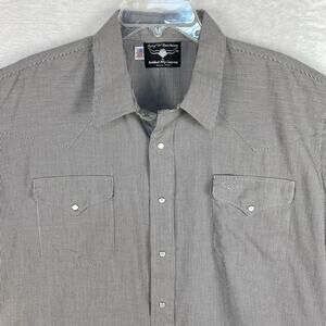 VTG Flying R Ranchwear Mens XL 18-35 Black White Pearl Snap Western Cowboy Shirt